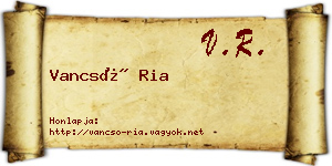 Vancsó Ria névjegykártya